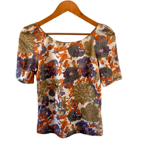 Comptoir Des Cotonniers Floral Blouse Silk Cotton blend European Size 34 US XS